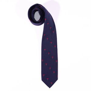 The President Men's Tie Navy Blue Red Silk Classic Wedding Party Vintage Necktie
